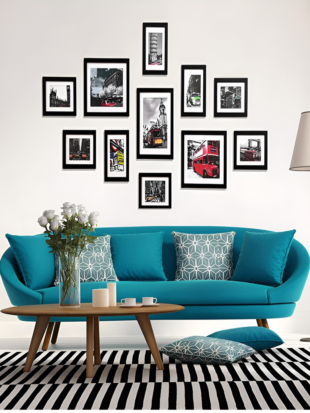 ArtzFolio Black 11 Pieces Wooden Wall Photo Frames