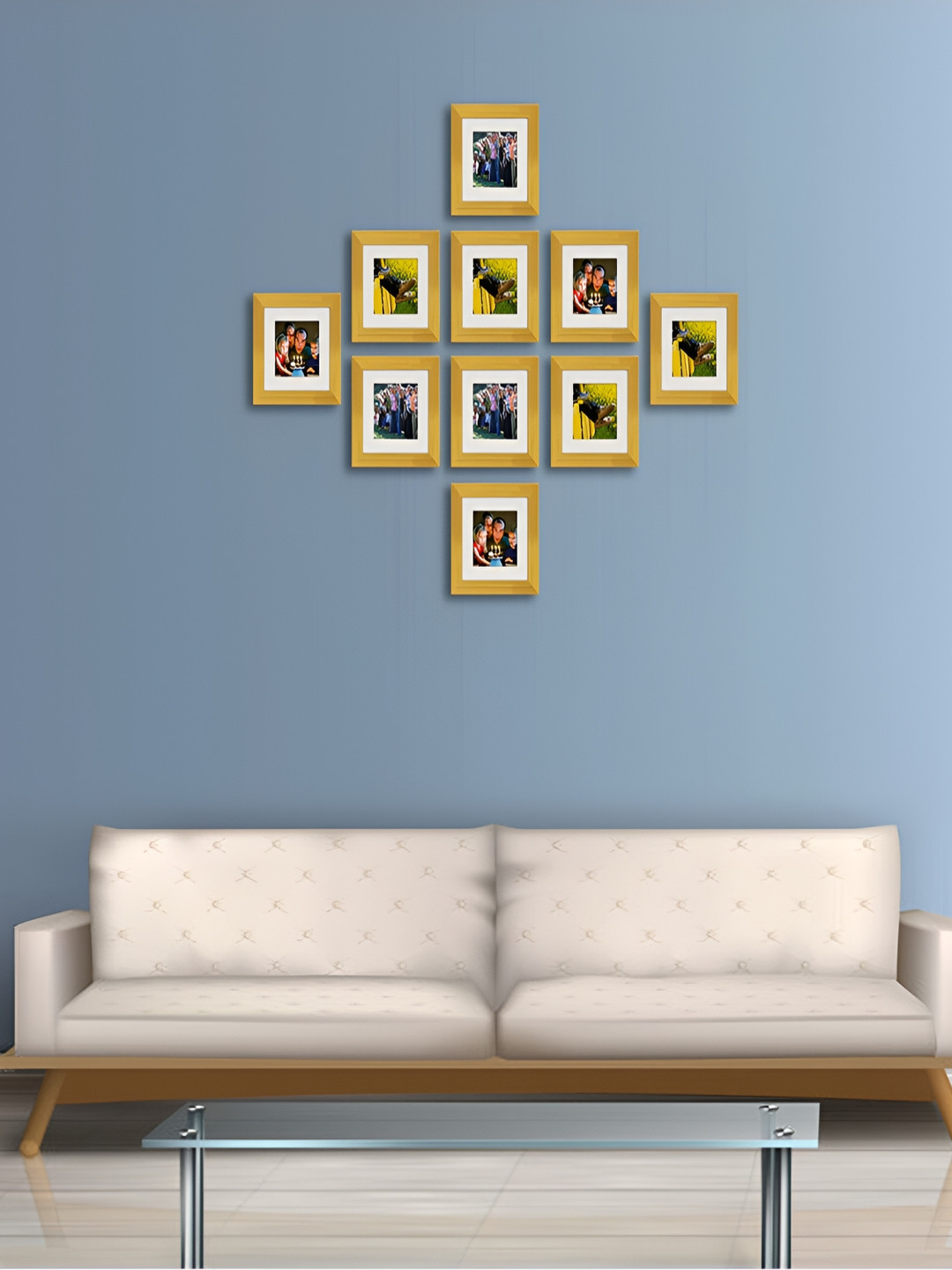 ArtzFolio Yellow 10 Pieces Wooden Wall Photo Frames