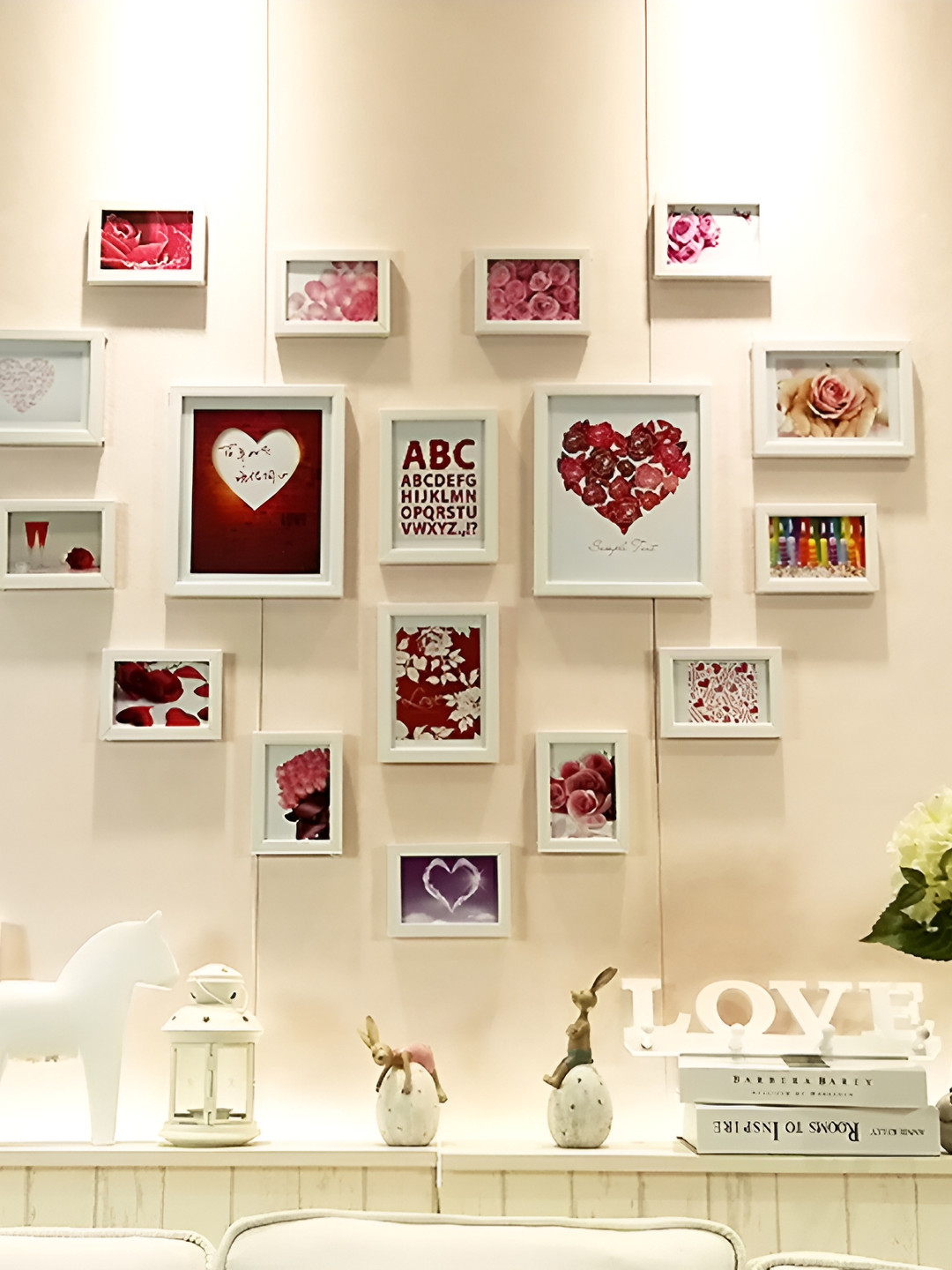 ArtzFolio White 17 Pieces Wooden Wall Photo Frames