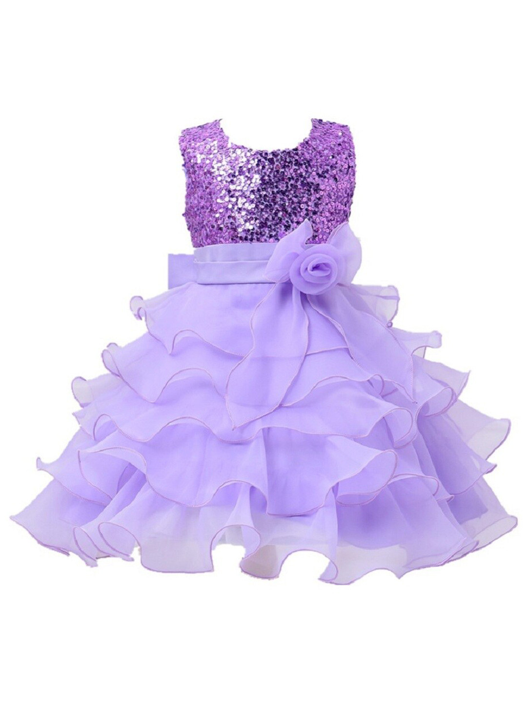 BAESD Girls Satin Embellished Maxi Barbie Dress