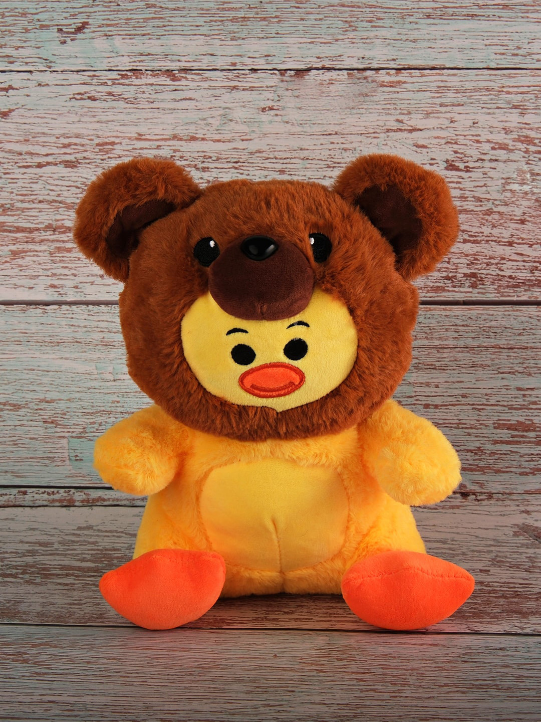 DukieKooky Kids Duck With Teddy Bear Hood Soft Toy