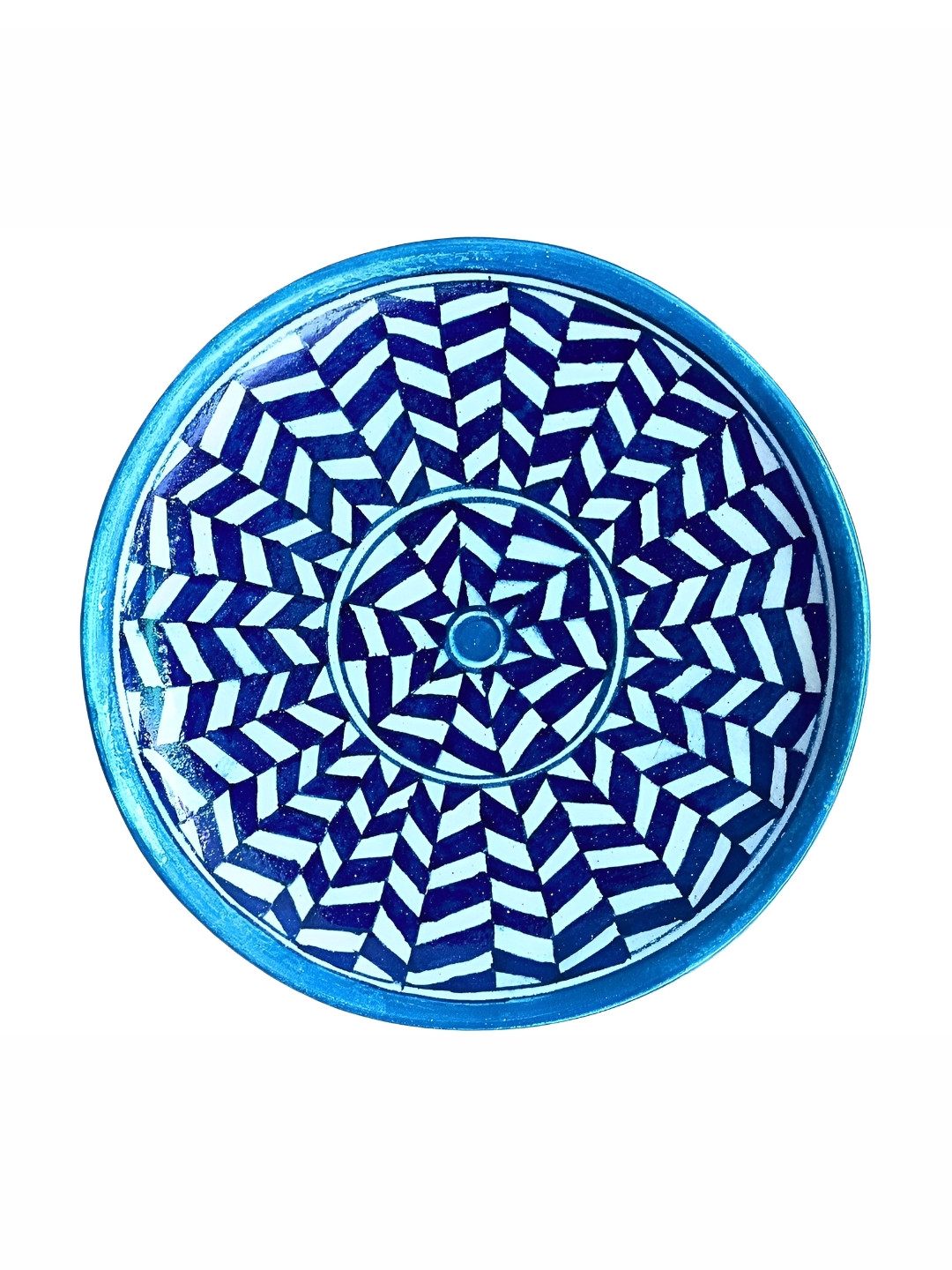 INDIA MEETS INDIA Blue & White Ceramic Plate Wall Art