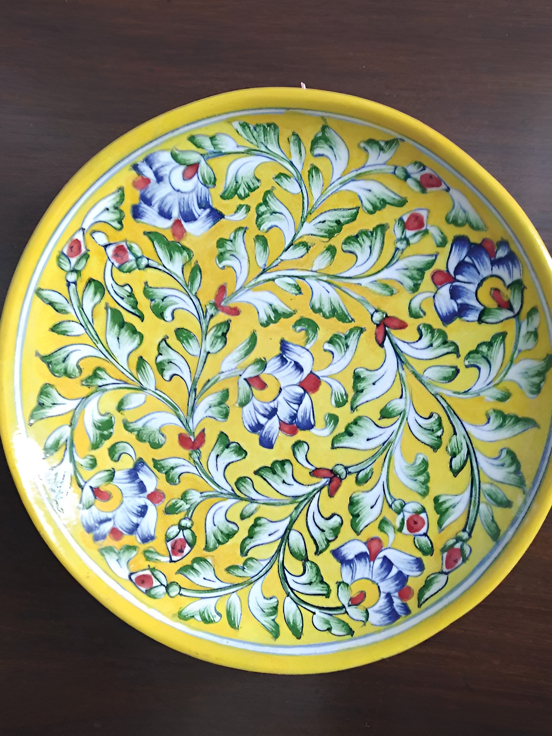 INDIA MEETS INDIA Yellow & Green Floral  Printed Wall Art