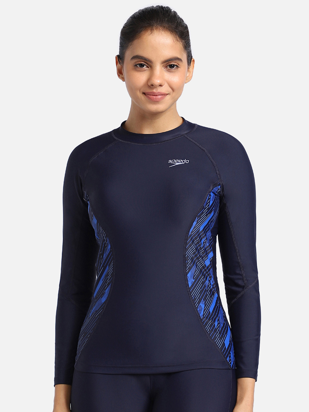 Speedo Printed Hyperboom Splice Rashtop Swim Tops