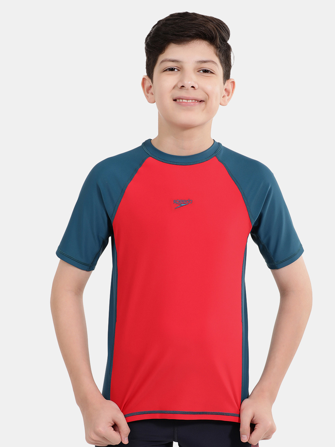 Speedo Boys Round Neck Short Sleeve Swim Tshirt