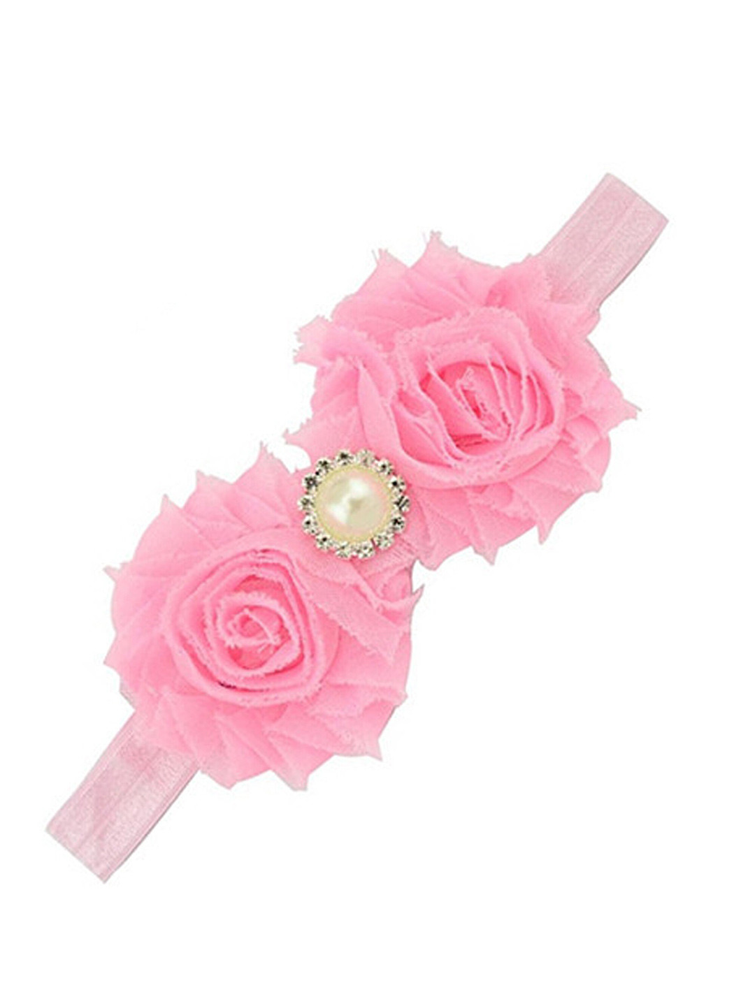 BAESD Infant Girls Flower & Pearl Detail Elastic Hairband