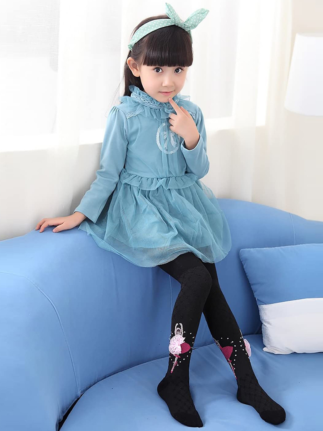 SYGA Girls Self-Design Skin Friendly Pantyhose Knitted Stockings