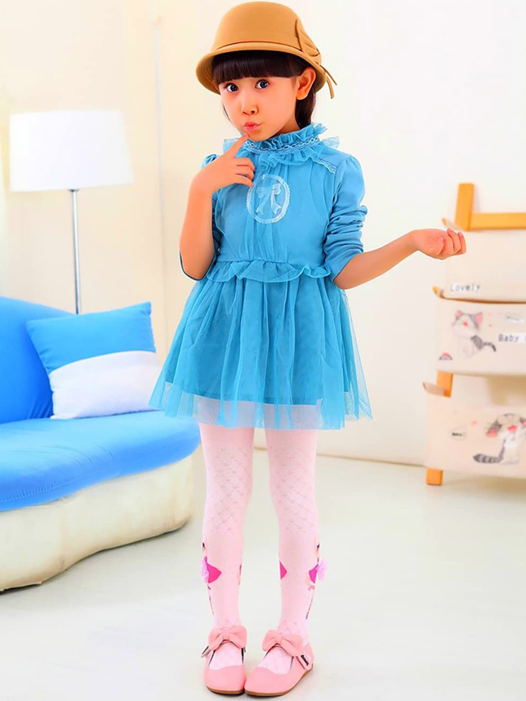 SYGA Girls Self-Design Skin Friendly Pantyhose Knitted Stockings