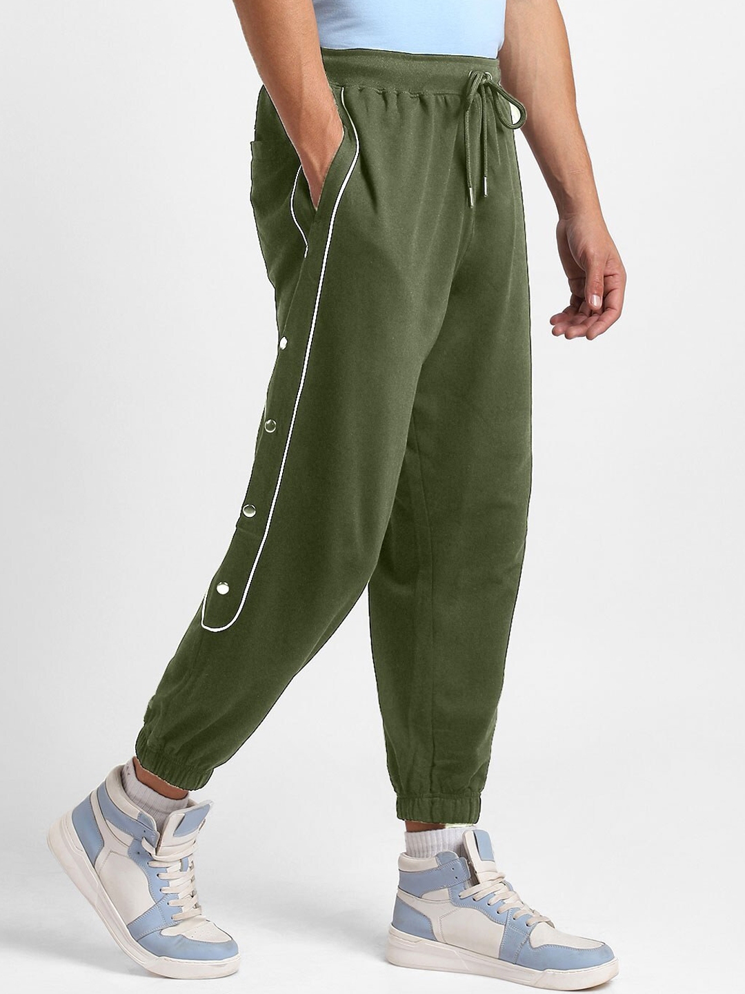 Side button joggers clearance