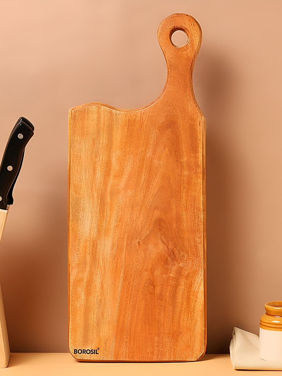 BOROSIL Brown Wooden Chopping Board