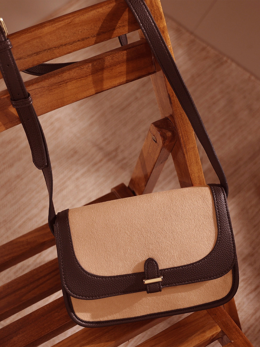 Accessorize Two Tone Felt Cross Body Bag