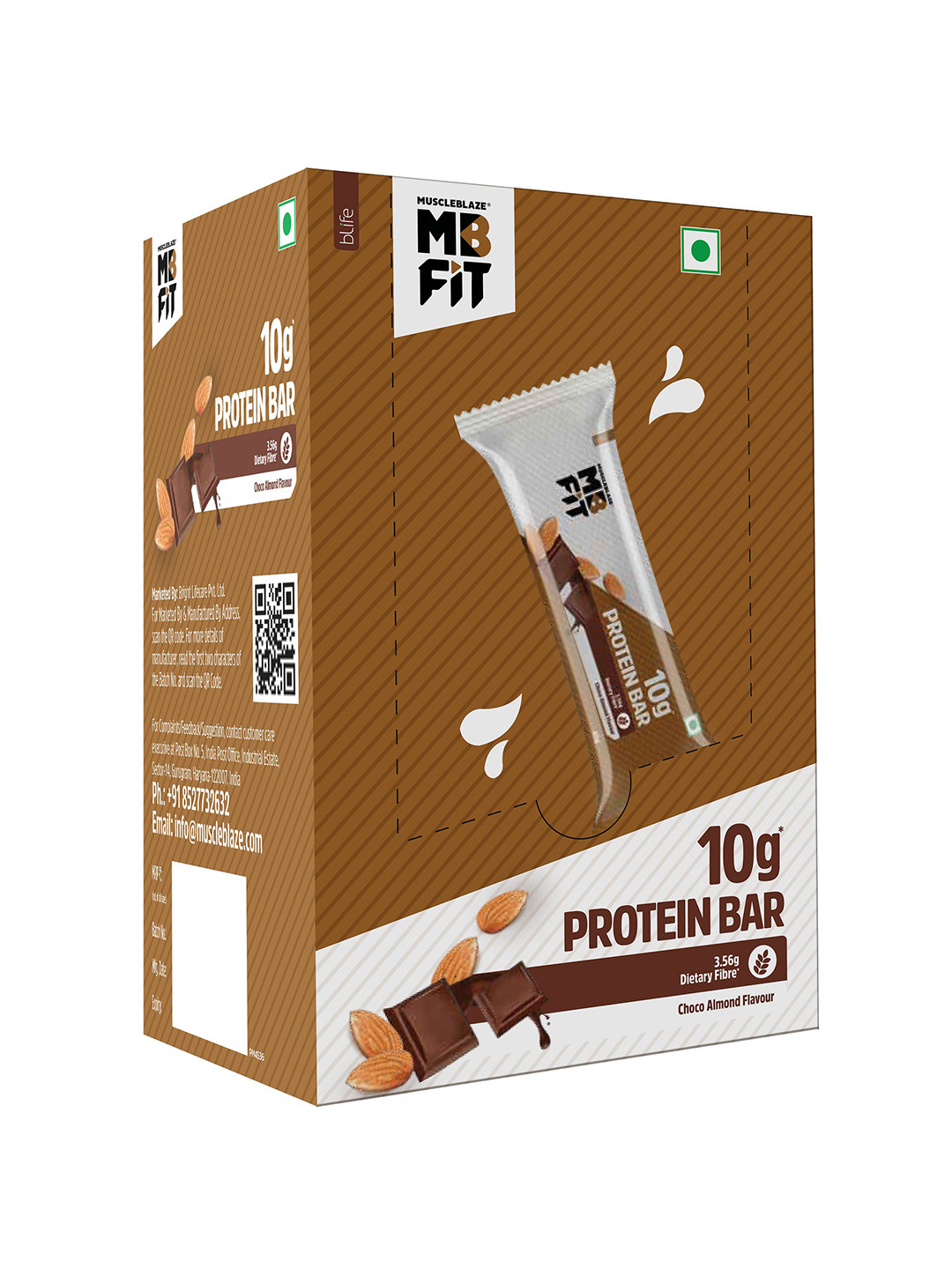 MuscleBlaze Pack Of 6 Choco Almond Flavoured 10 G Protein Bars