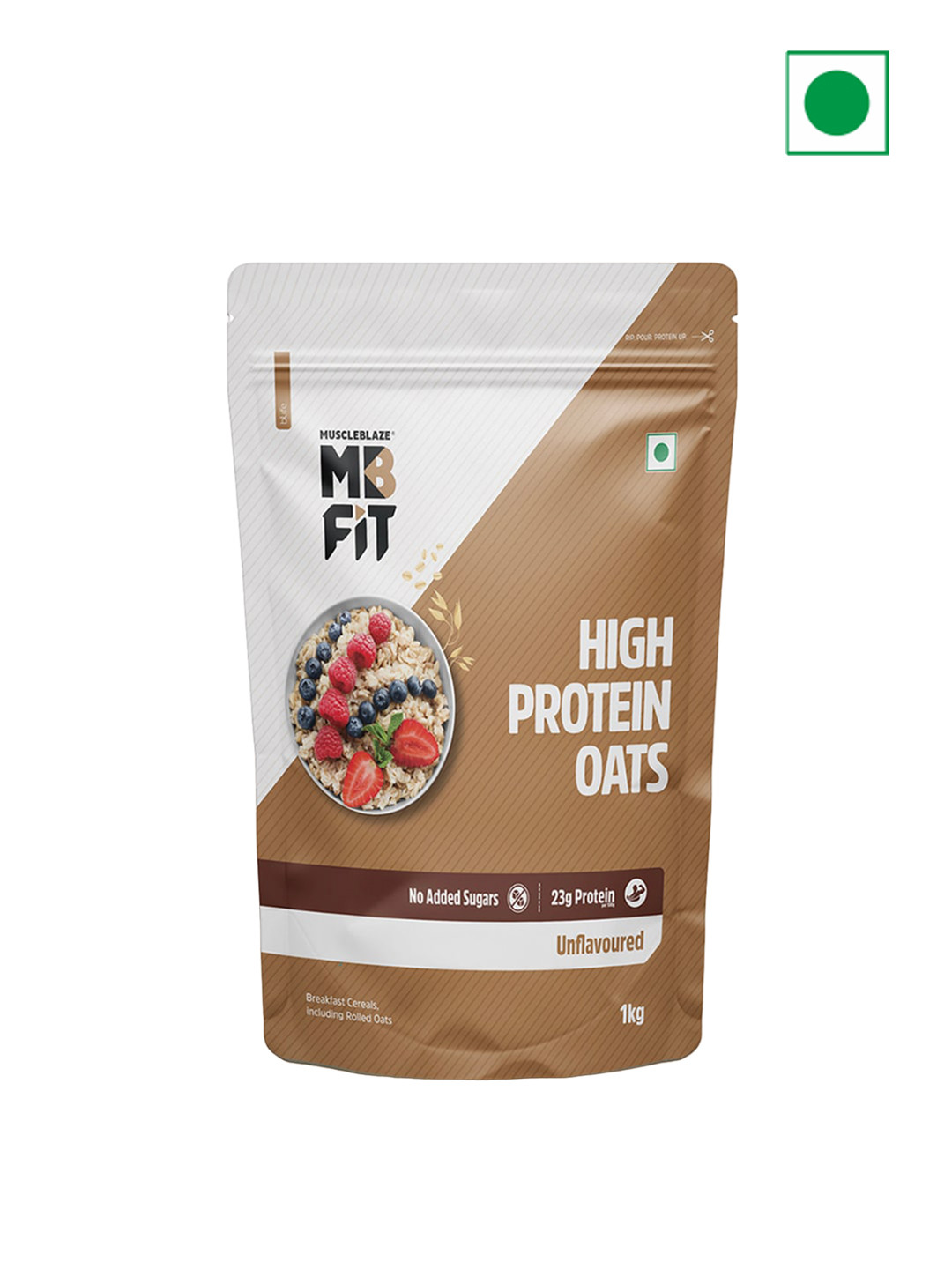 MuscleBlaze  High Protein Unflavoured Oats - 1 kg