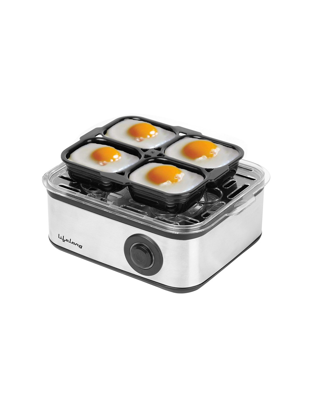 Lifelong Silver-Toned Stainless Steel 8 Eggs 2 In1 Egg Boiler & Poacher 500 W