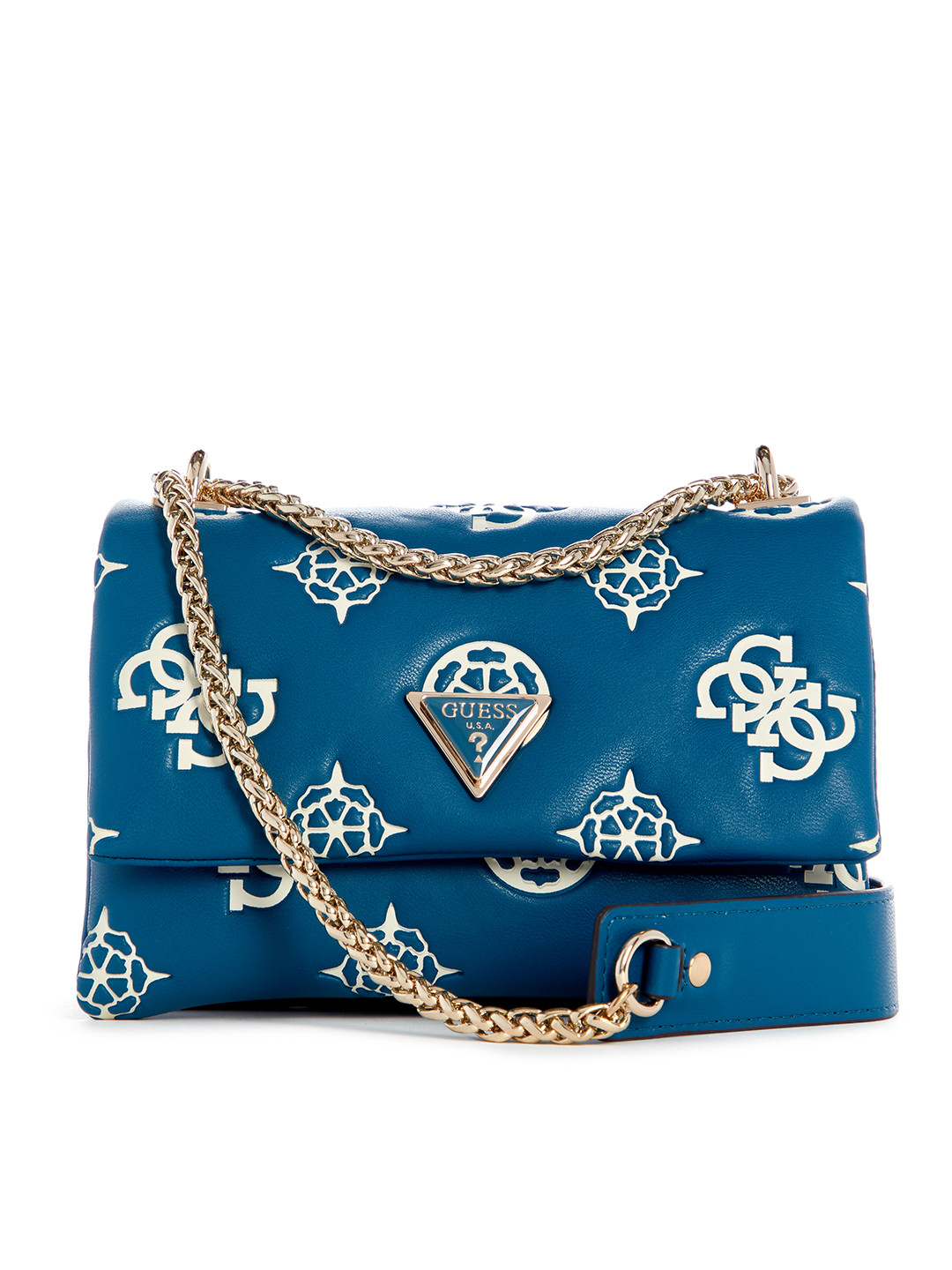 GUESS Brand Logo Textured Mini Structured Shoulder Bag