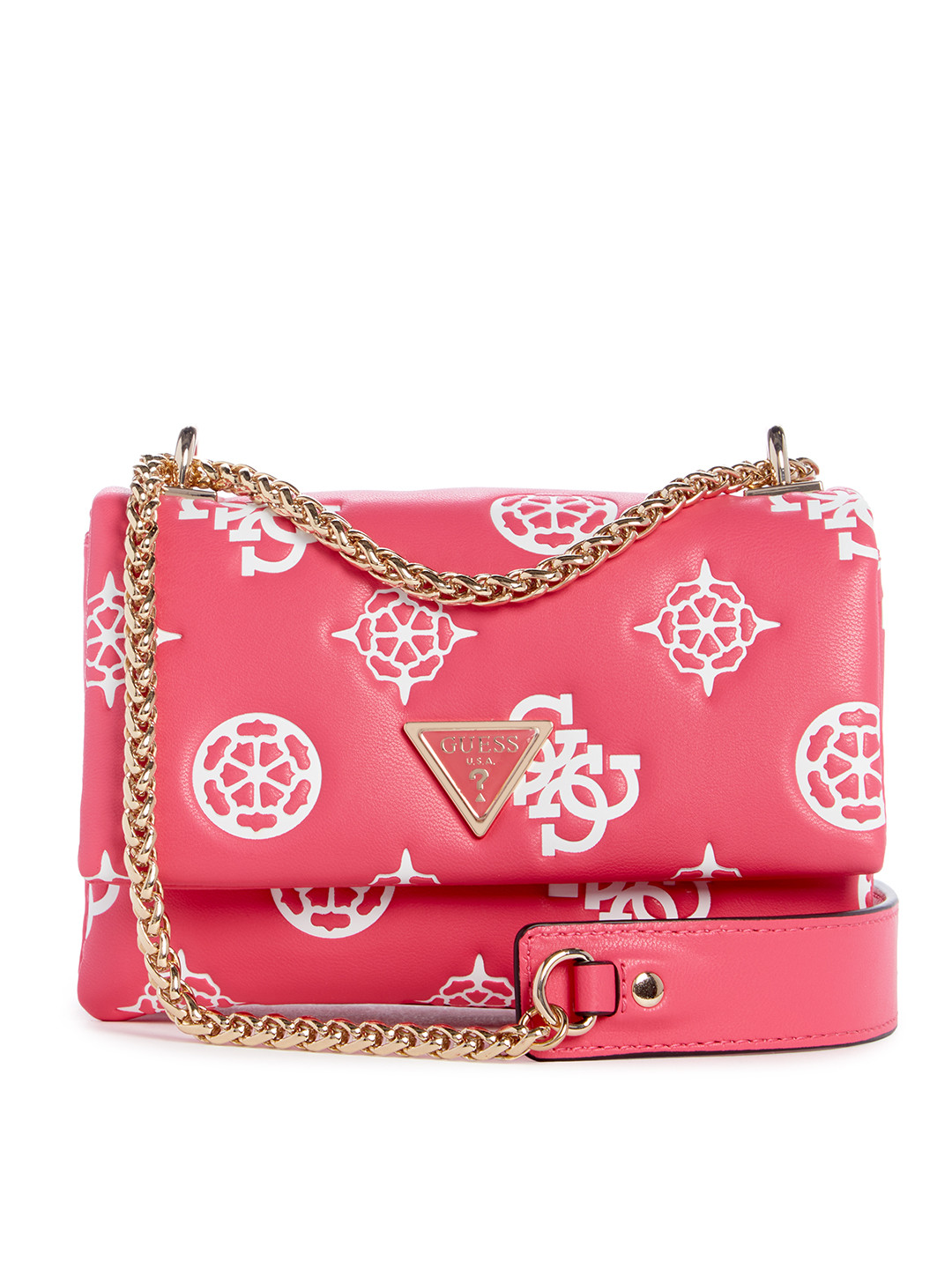 GUESS Brand Logo Textured Mini Structured Shoulder Bag