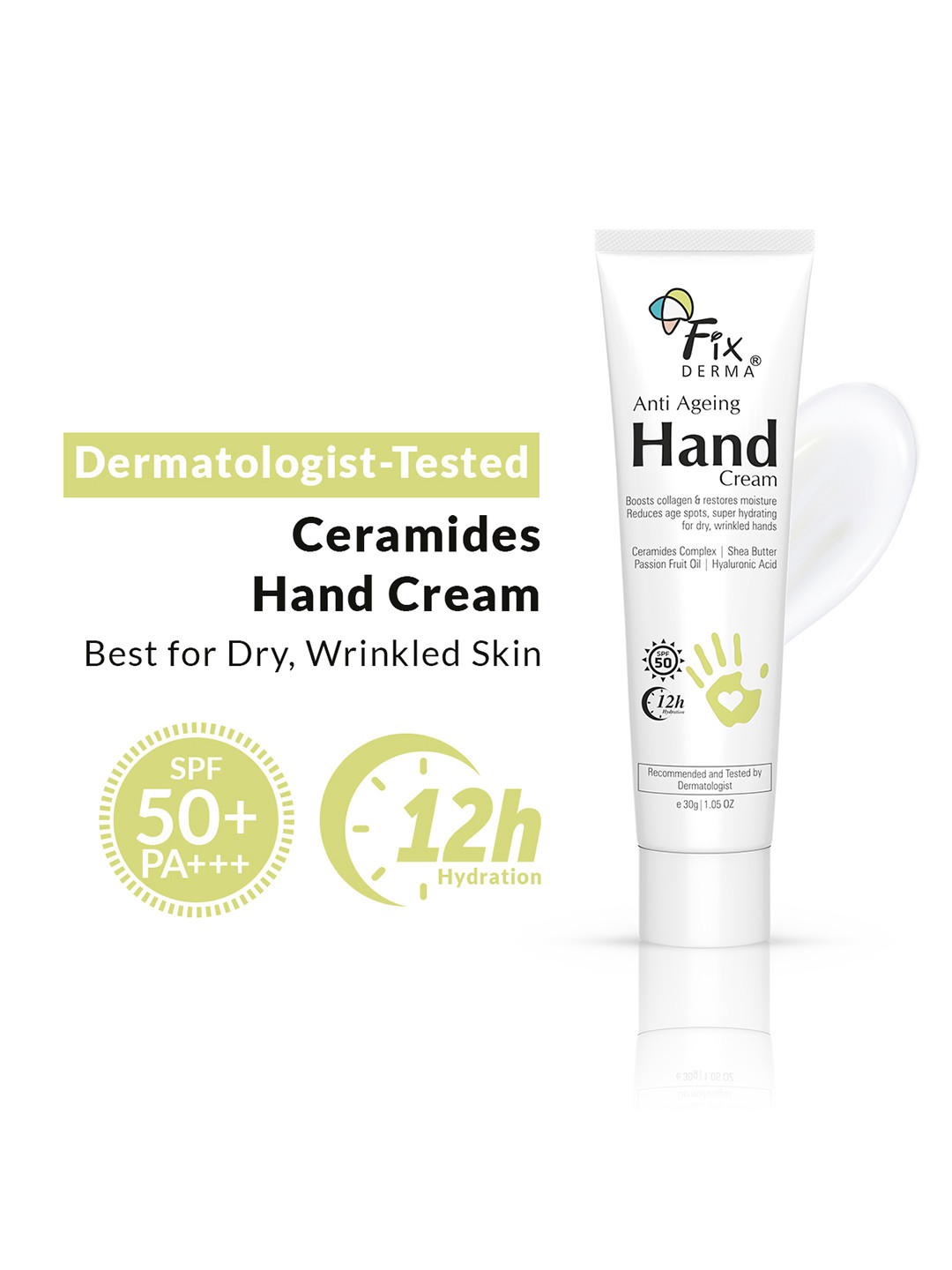 FIXDERMA Anti Ageing Hand Cream With Hyaluronic Acid - 30g