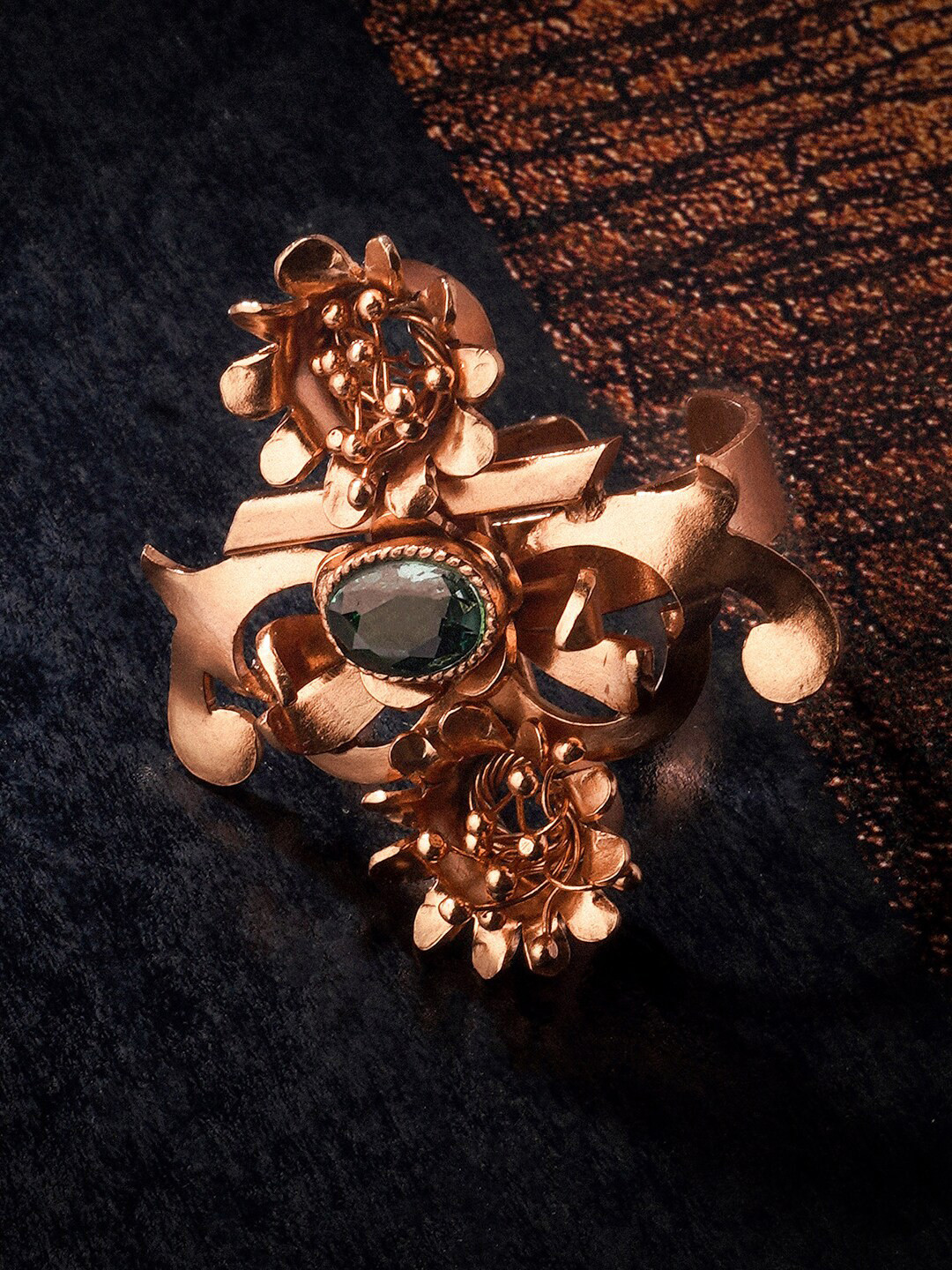 Suhani Pittie Gold-Plated Stone-Studded Adjustable Finger Ring