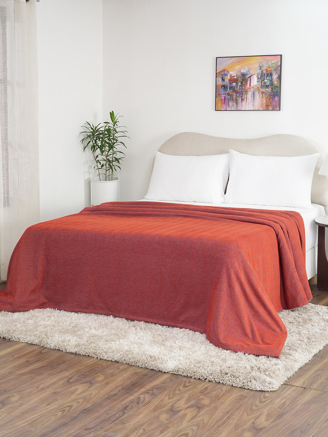 MASPAR Red 240TC Double Queen Bed Covers