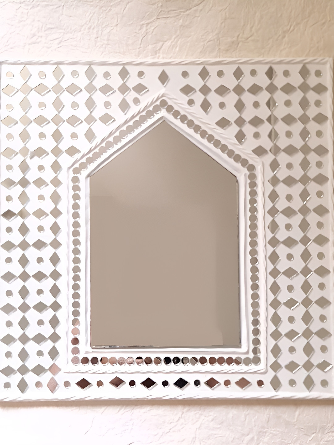 Peepul Tree Sparkles Hut Inspired Mud Decor Mirror Glass Matte Hall Wall Hangings-14In