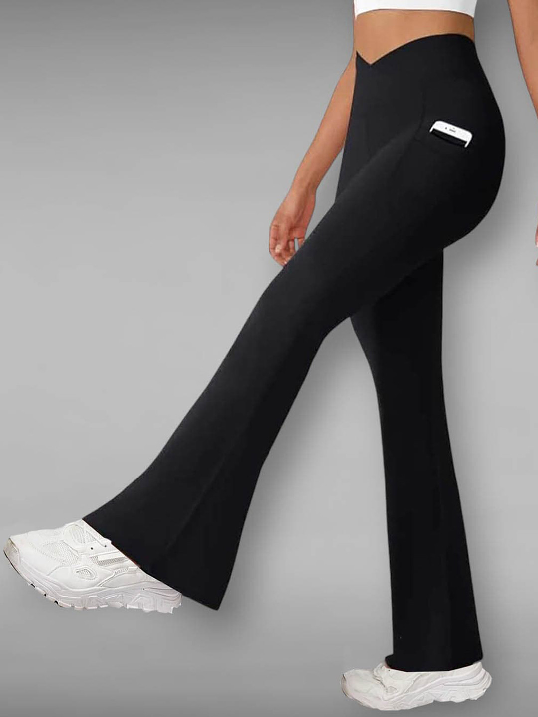 IMPERATIVE Women Crossover Belt High-Rise Dry-Fit Ankle-Length Gym Tights