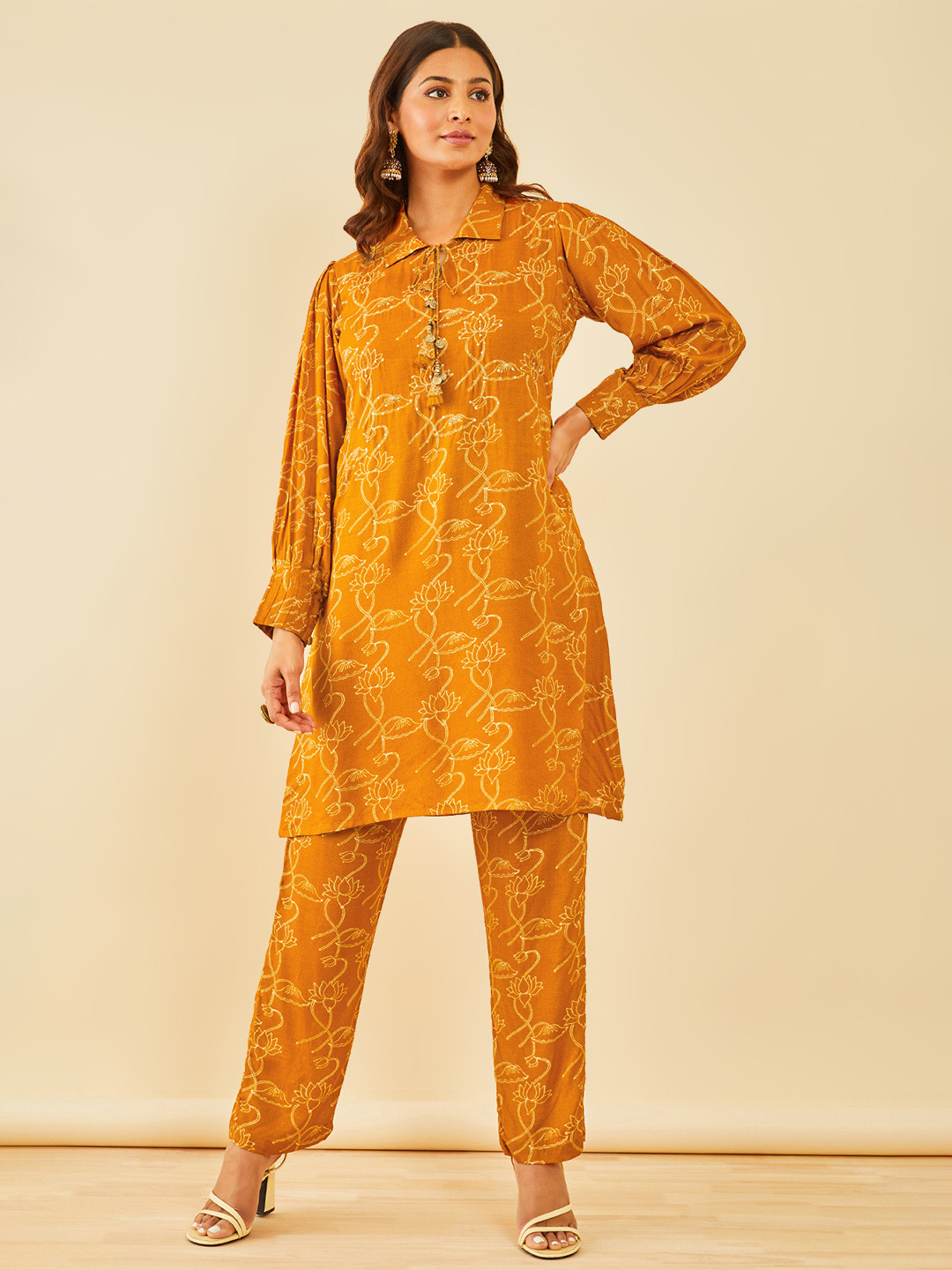Soch Muslin Co-Ord Set With Sequins