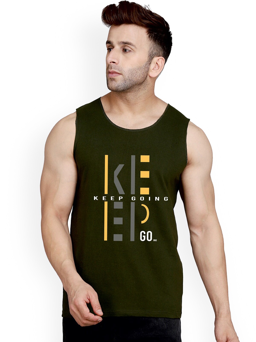 SLOWLORIS Printed Bio Wash Cotton Innerwear Vest