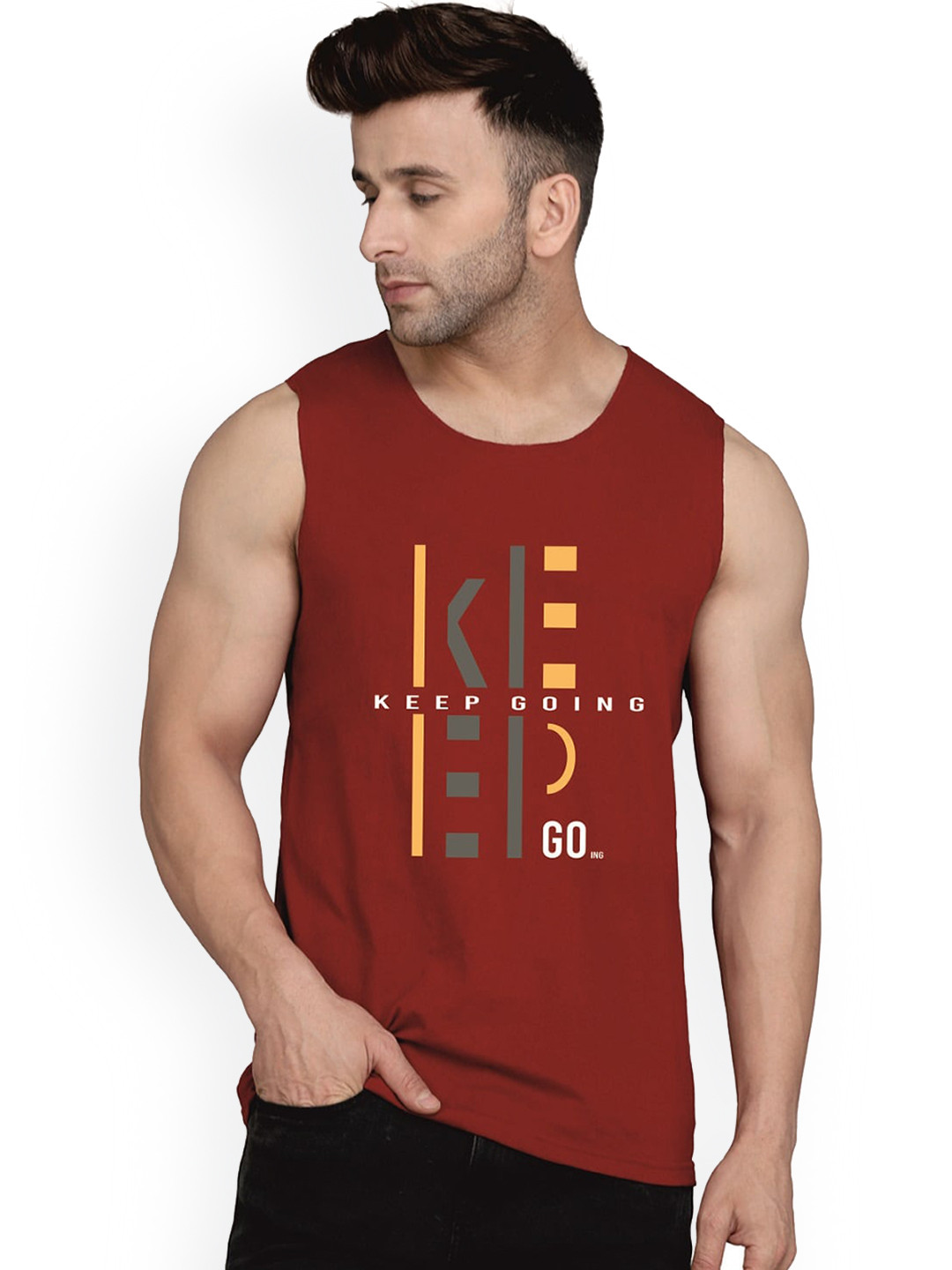 SLOWLORIS Printed Bio Wash Cotton Innerwear Vest