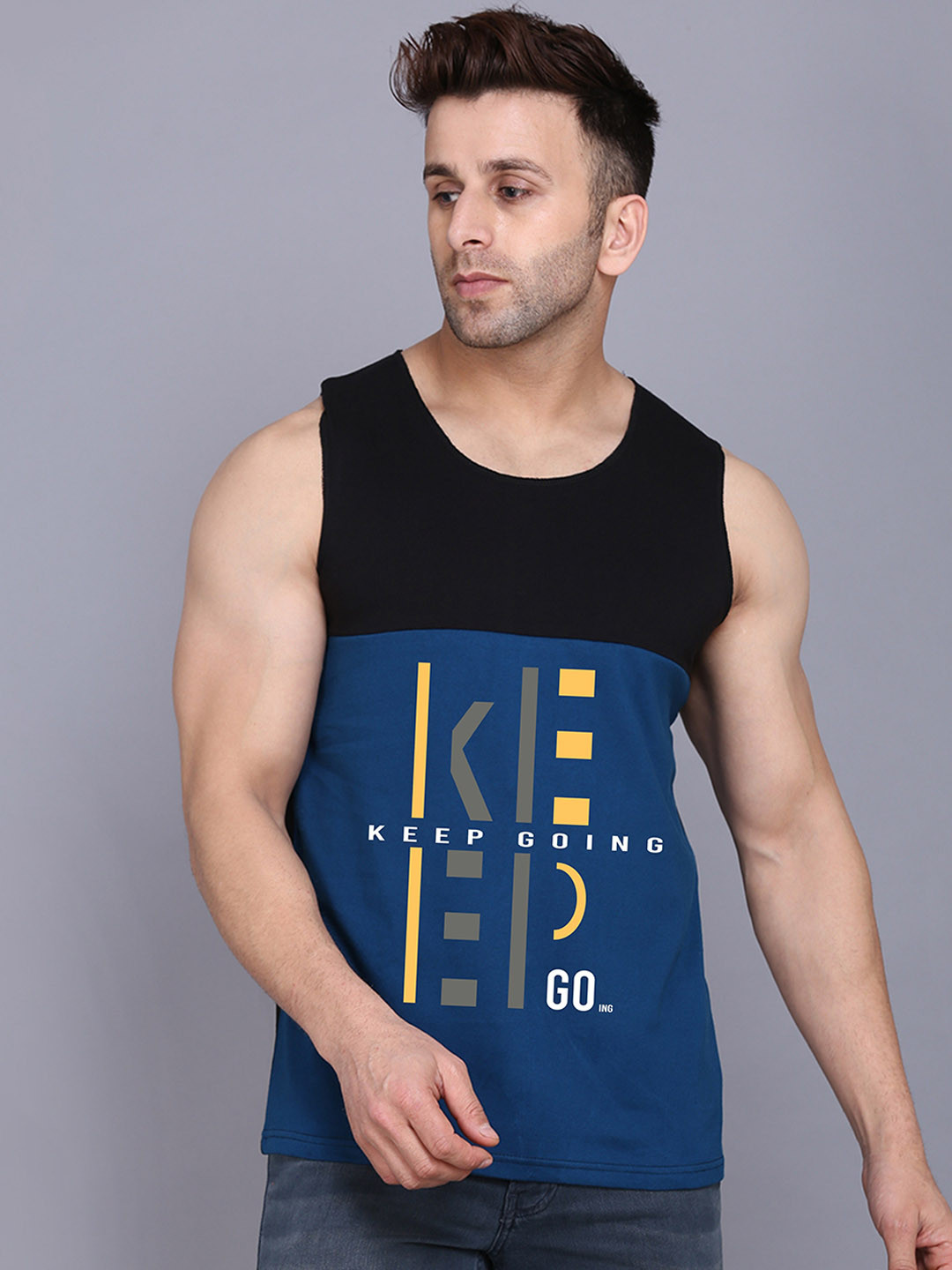 SLOWLORIS Printed Bio Wash Cotton Innerwear Vest