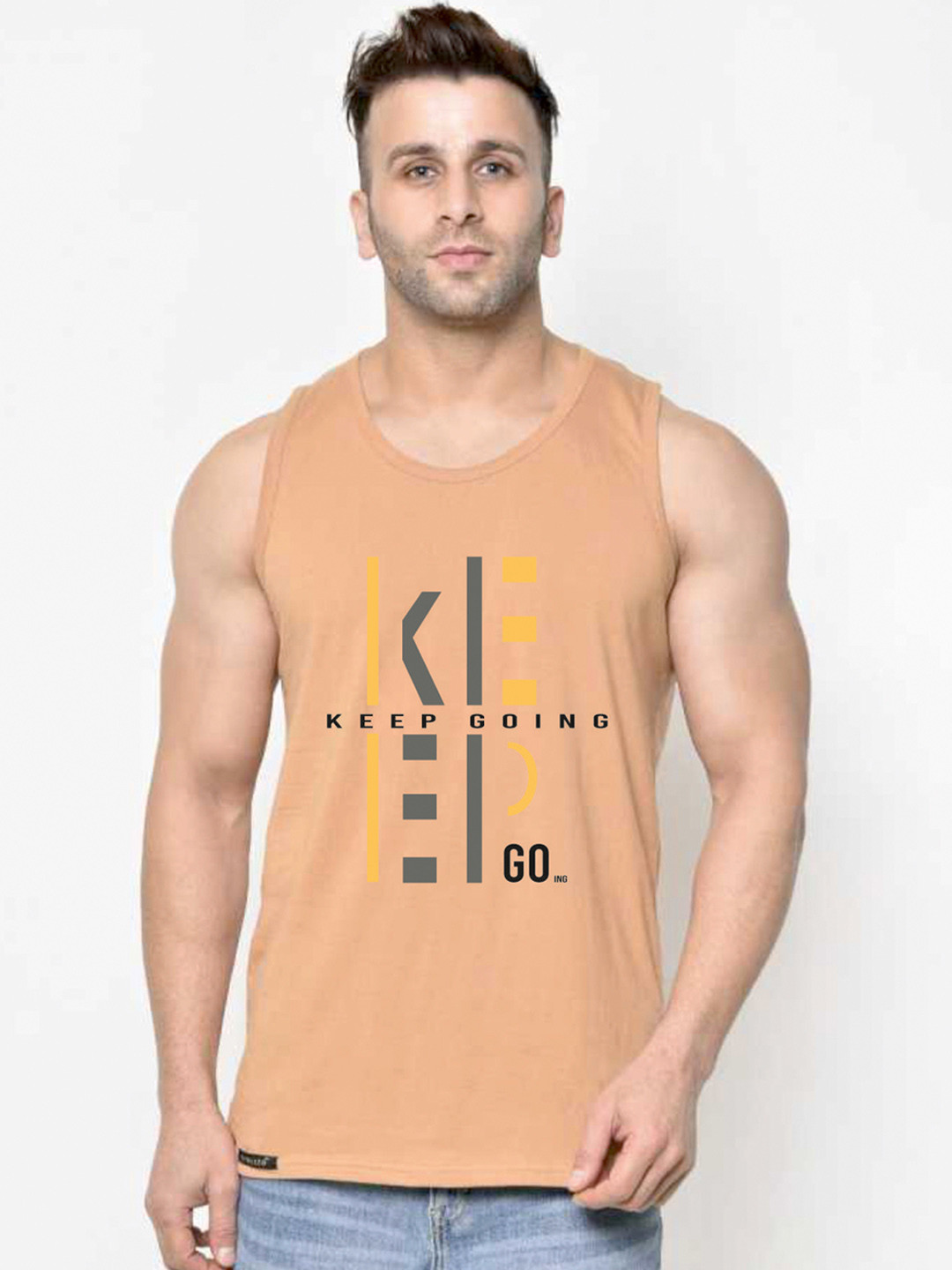 SLOWLORIS Printed Bio Wash Cotton Innerwear Vest