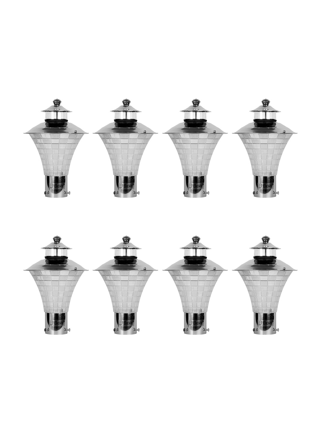 BENE 8 Pieces Stainless Steel Garden Lamps