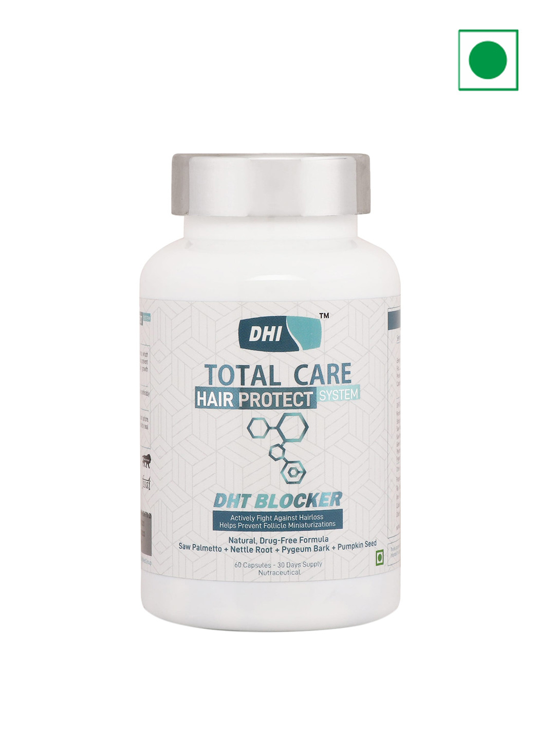 DHI DHT Blocker Contain Saw Palmetto & Pumpkin Seed Powder to Controls Hair Fall-60 Caps