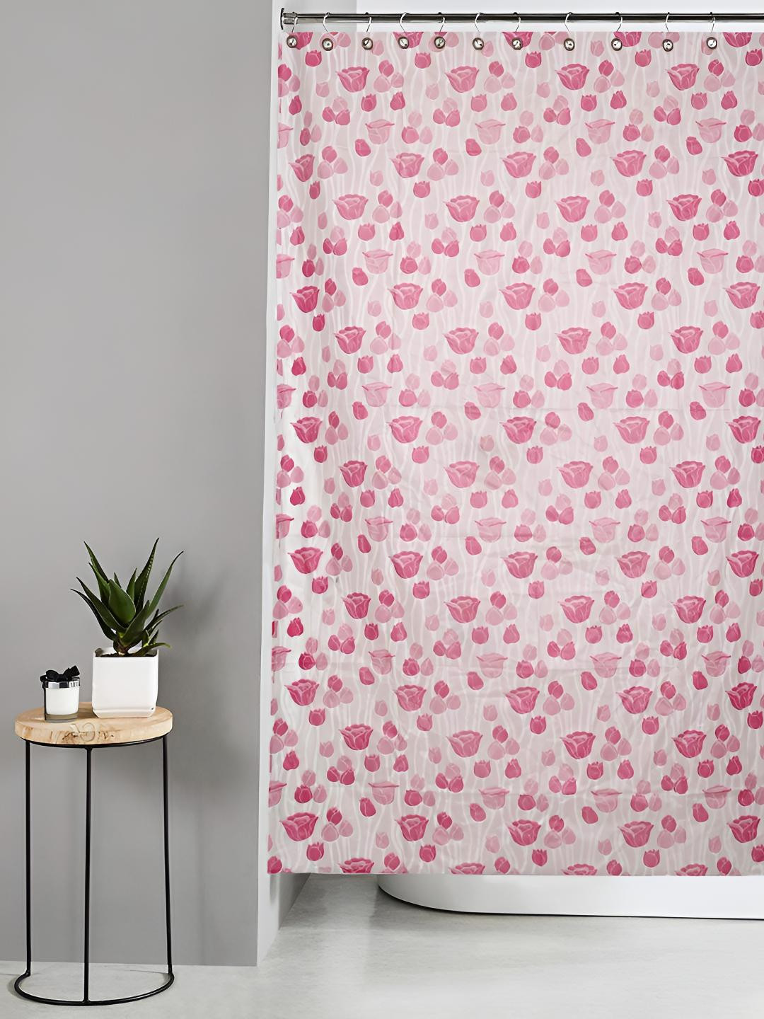 CASA-NEST Floral Printed Tulip Shower Curtain