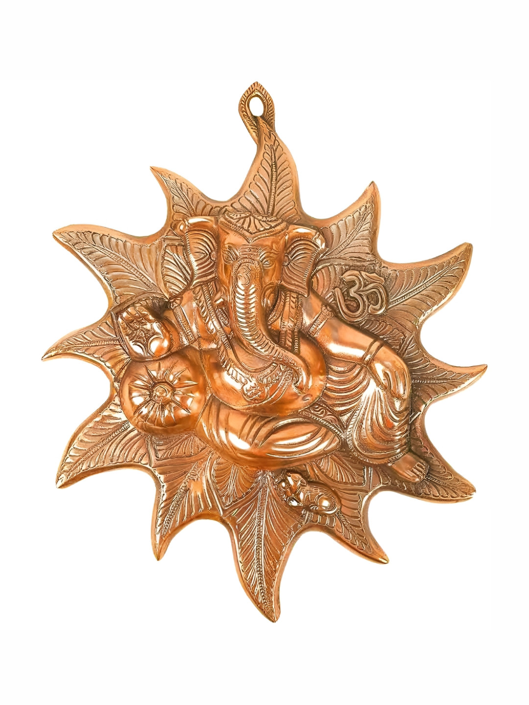 apka mart Lord Ganesh Wall Hanging Metal Glossy Hall Spiritual Wall Decor-14.6In