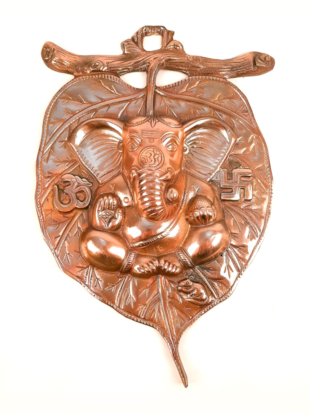 apka mart Ganesha Metal Ethnic Motifs Matte Hanging Pooja Room Spiritual Wall Decor-13.8In