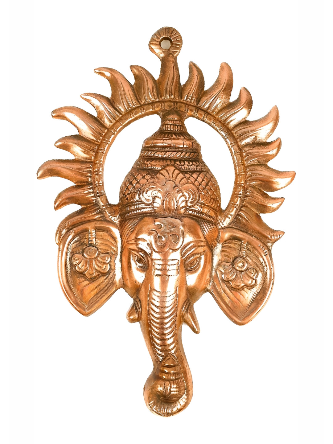 apka mart Lord Ganesh Metal Ethnic Motifs Matte Pooja Room Spiritual Wall Decor-11.8In