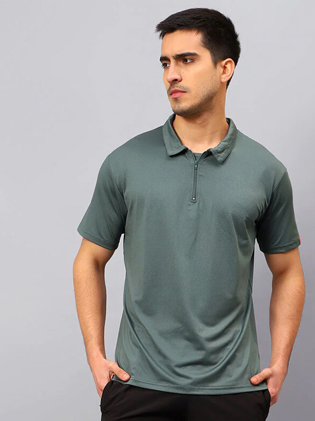 SUMISO Rapid-Dry Zipped Polo Sports T-shirt