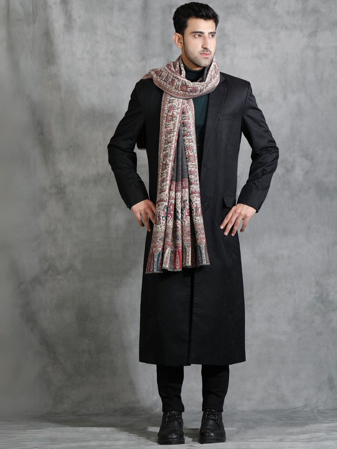 DUSALA INDIA Ethnic Motifs Printed Pashmina Shawl