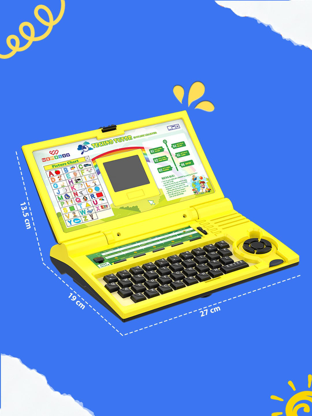 WEMBLEY Kids Activity Laptop With Alphabet & Number Learning With Games & Music