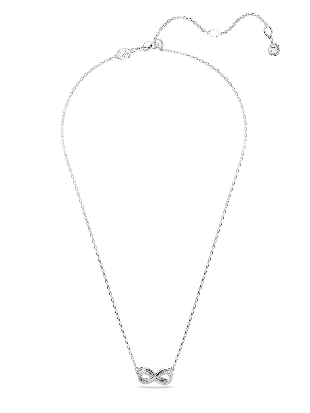 SWAROVSKI Rhodium-Plated Crystals Studded Infinity-Shaped Necklace