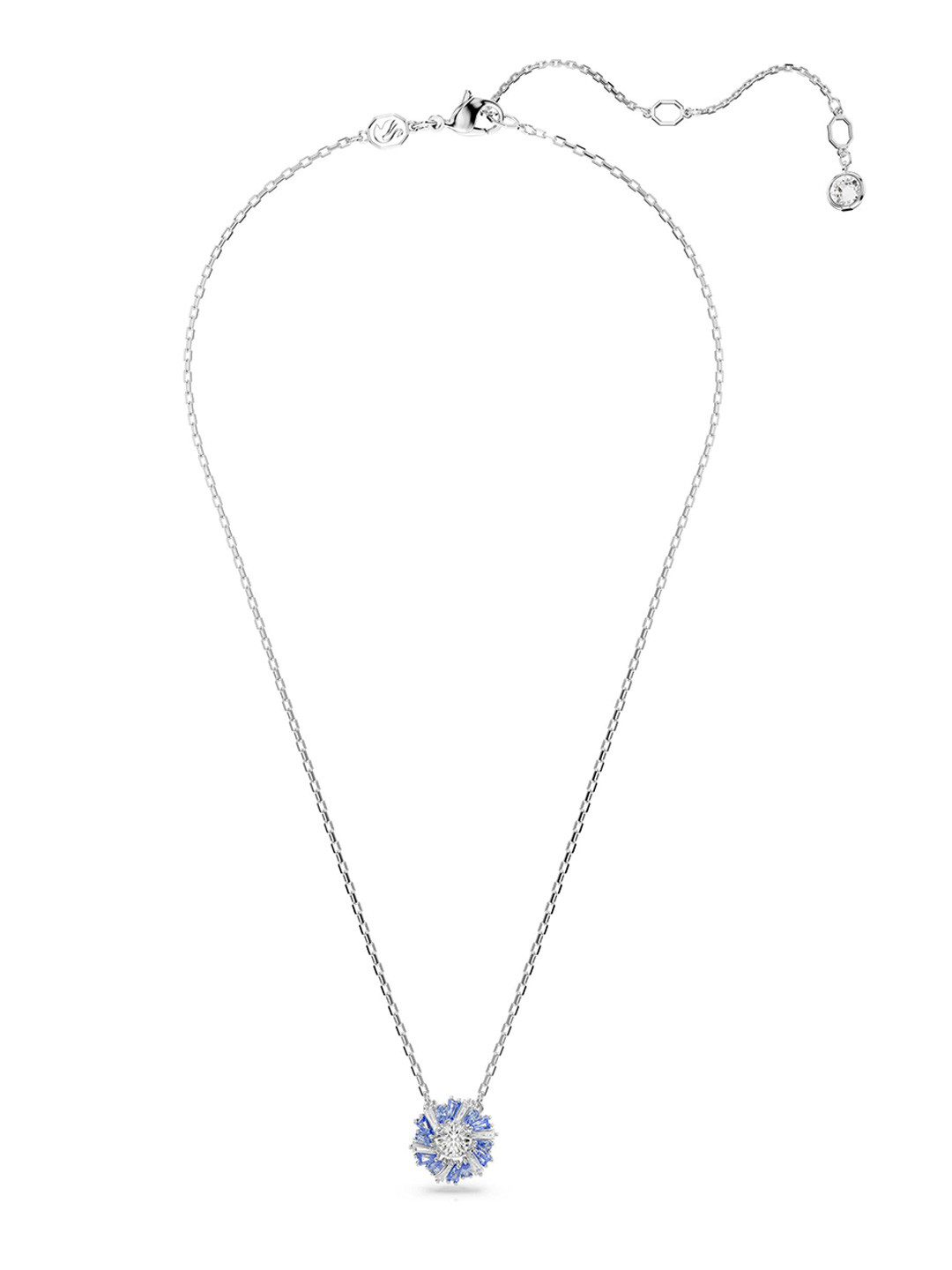 SWAROVSKI Rhodium-Plated Crystals Studded Idyllia Flower Shaped Necklace
