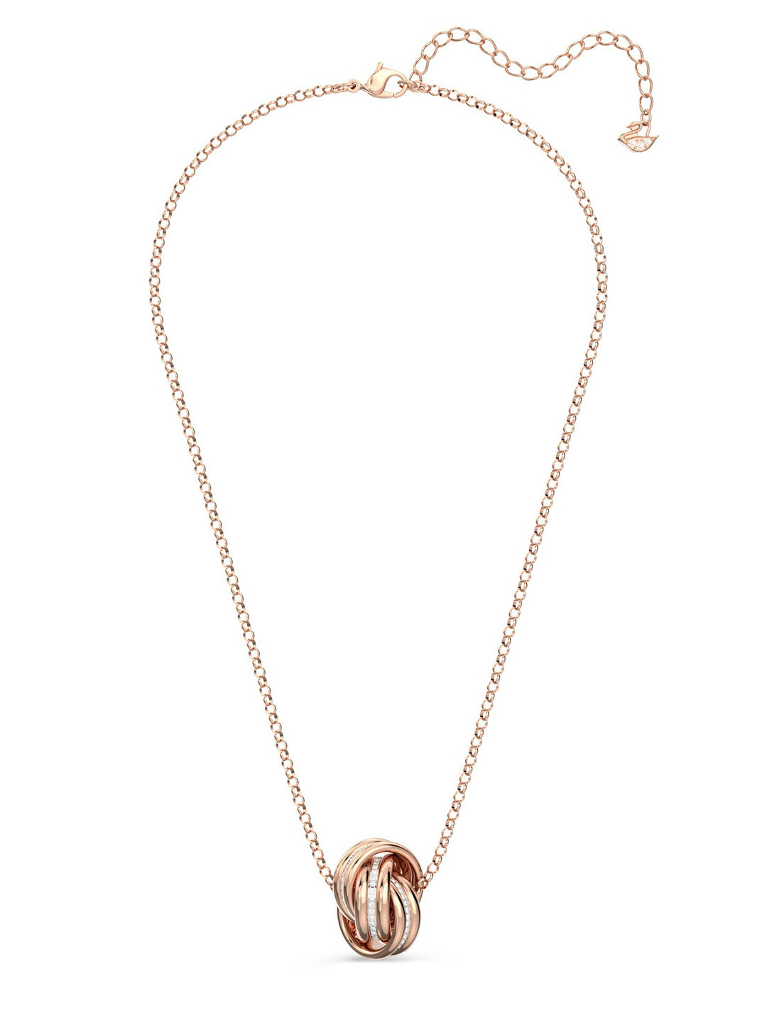SWAROVSKI Rose Gold-Plated Circular Pendants with Chains