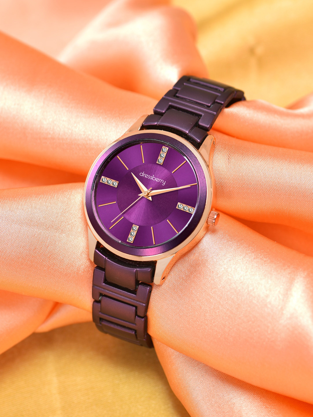 DressBerry Women Embellished Dial & Bracelet Style Straps Analogue Watch HOBDB24-114-PR