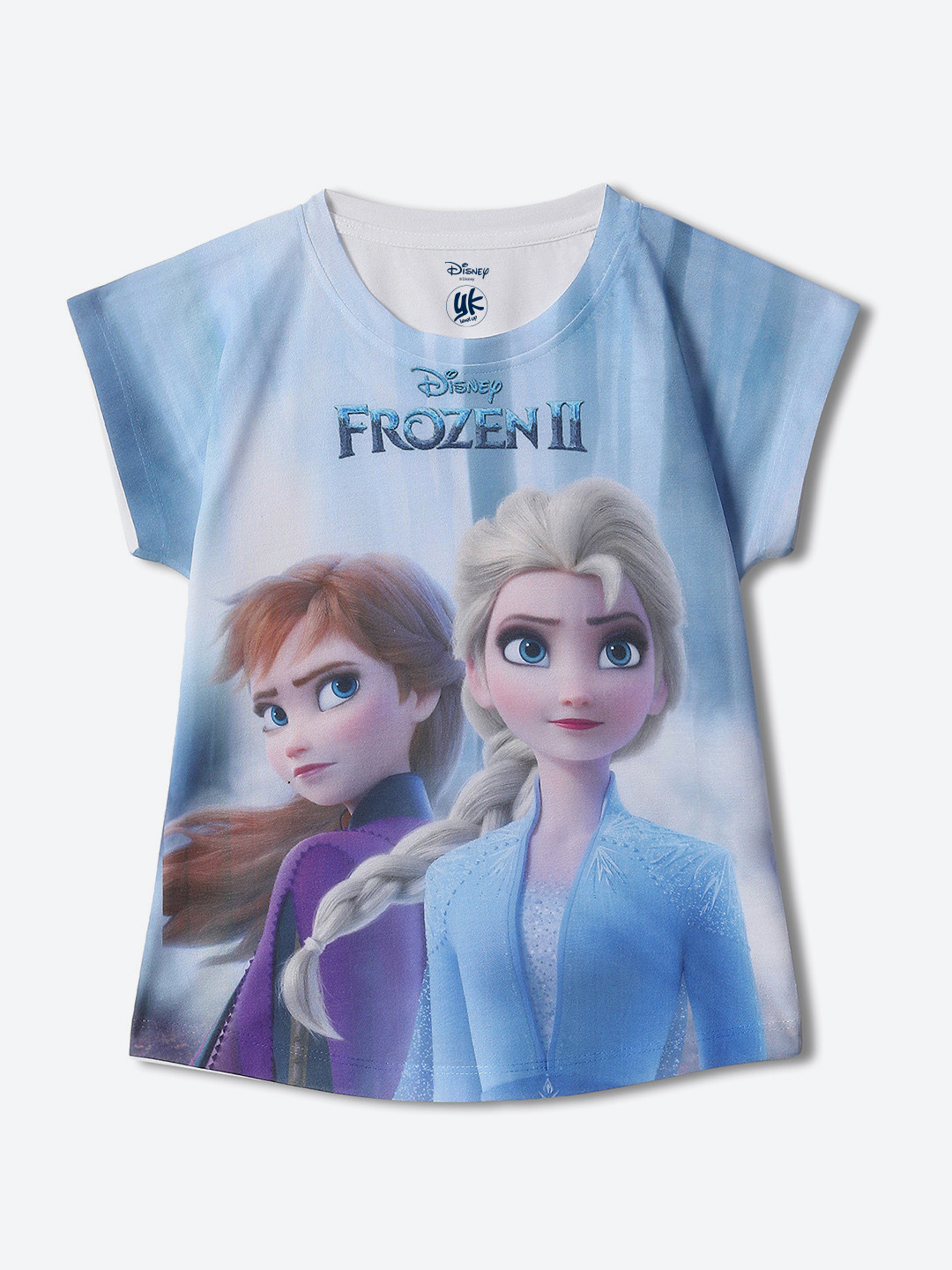 YK Disney Girls Elsa Printed Extended Sleeves T-shirt