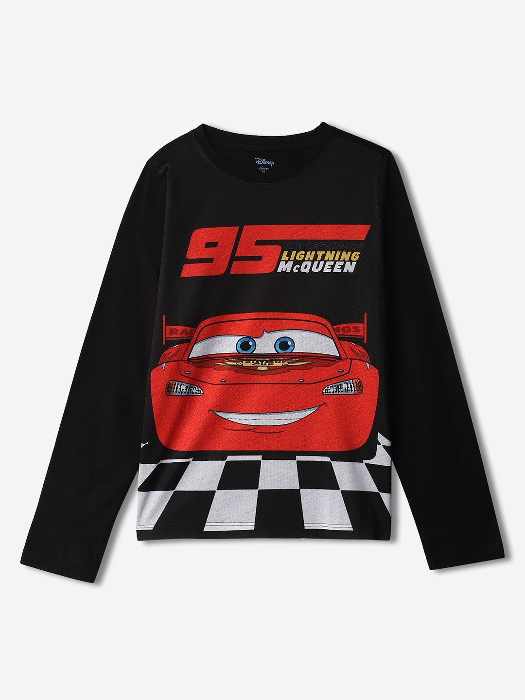 YK Disney Boys Cars Printed Round Neck Long Sleeves Regular T-shirt