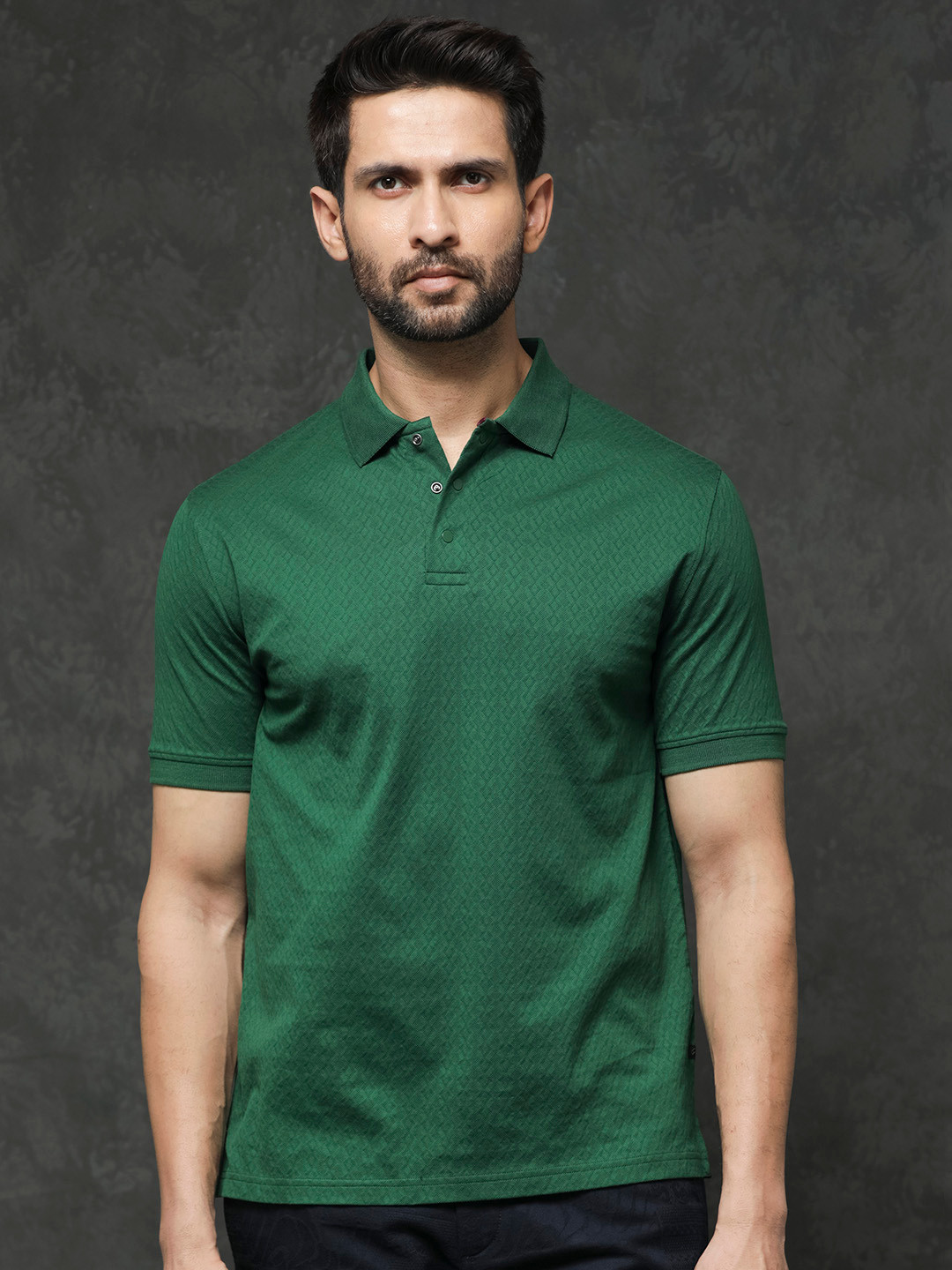 RARE RABBIT Men Dafo Cotton Polo Collar Slim Fit T-Shirt