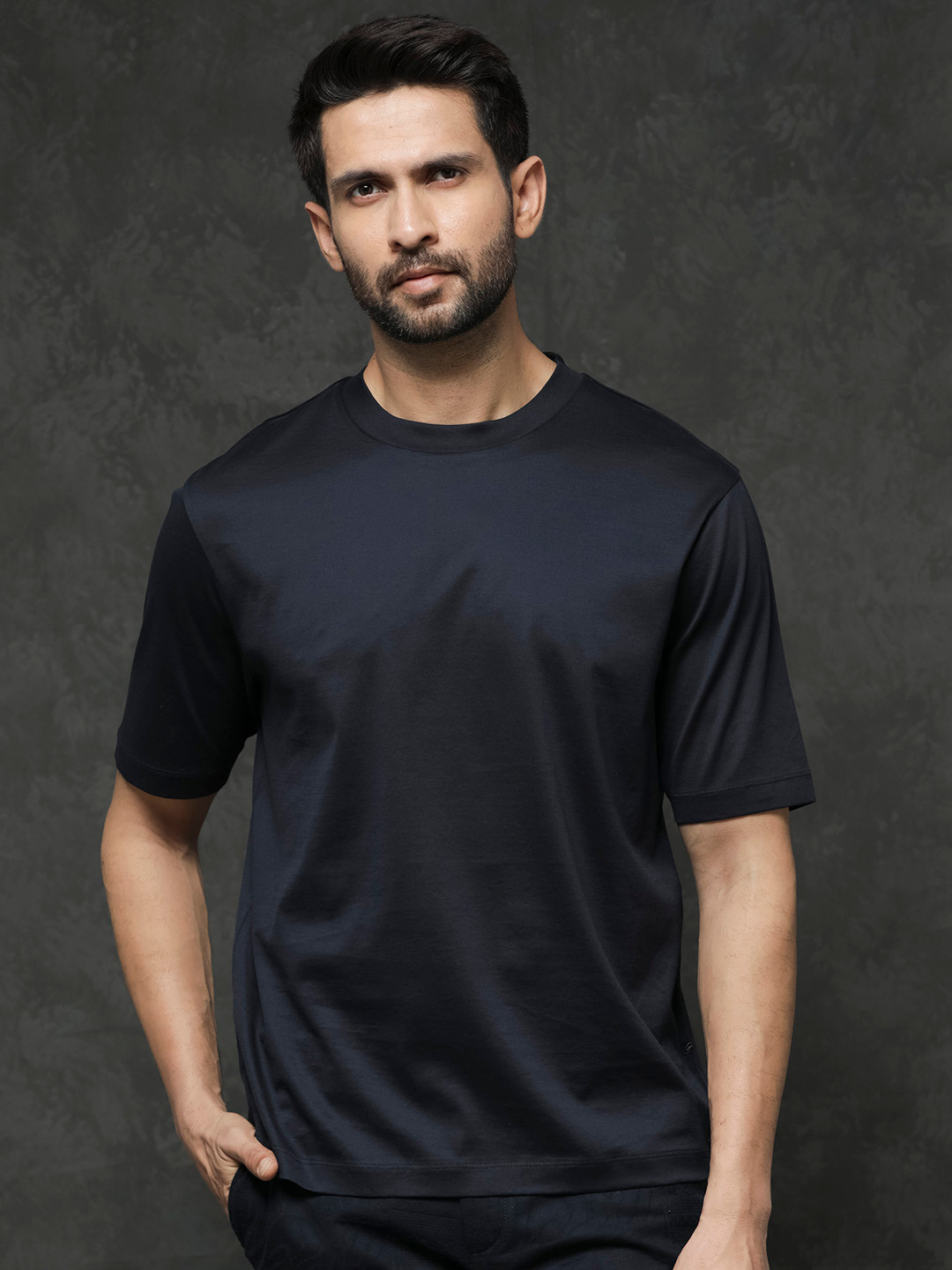 RARE RABBIT Men Barcelon Cotton Slim Fit T-Shirt