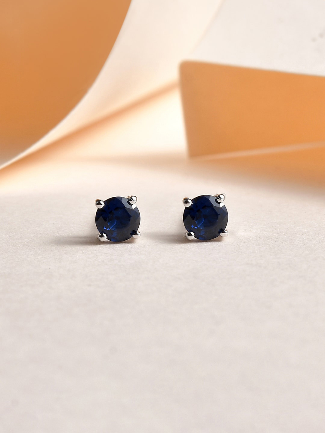 Ornate Jewels 925 Sterling Silver Sapphire Stud Earrings