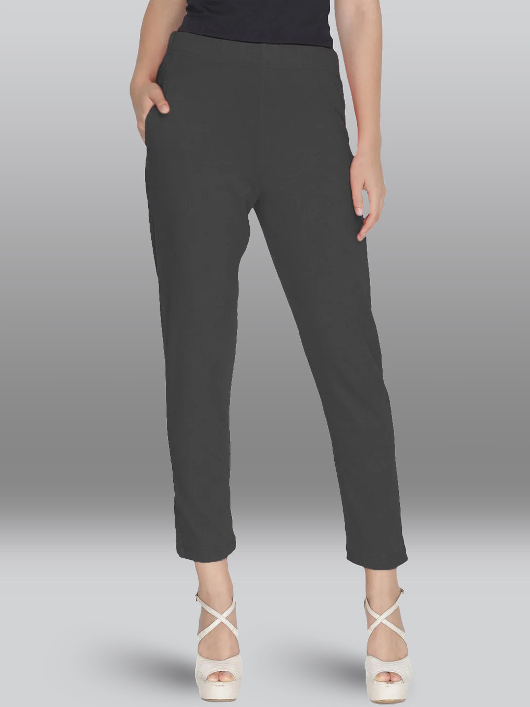 LYRA Women Mid-Rise Slim Fit Cotton Chinos Trouser