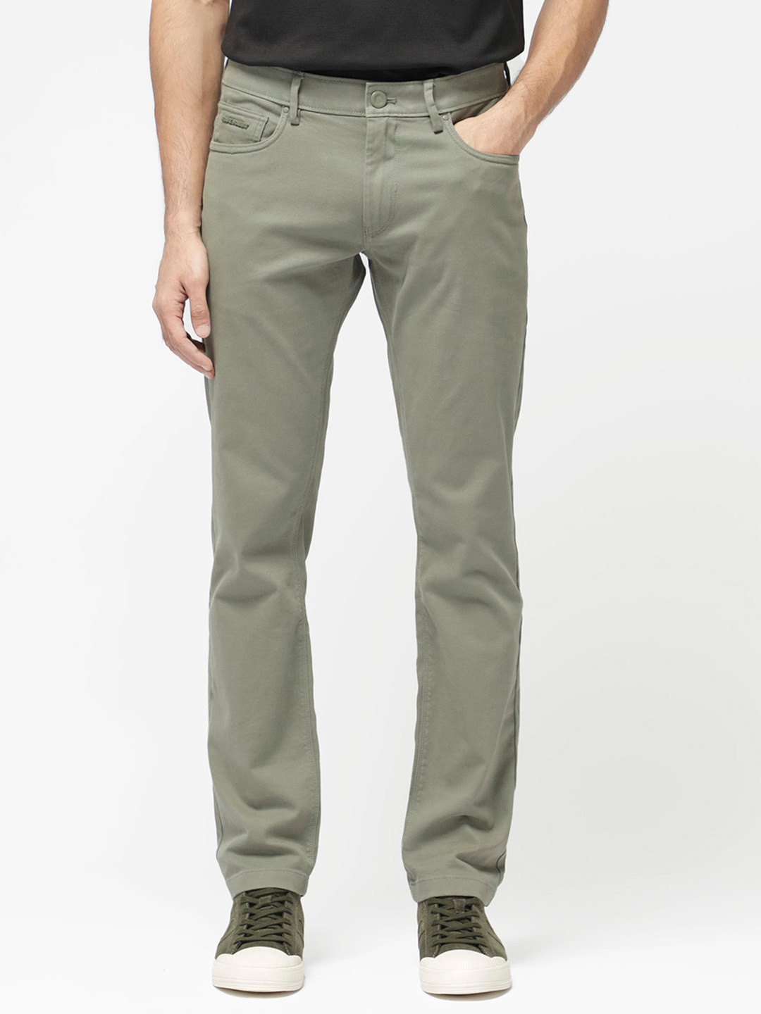 RARE RABBIT Men Spoke-24 Mid Rise Cotton Trouser